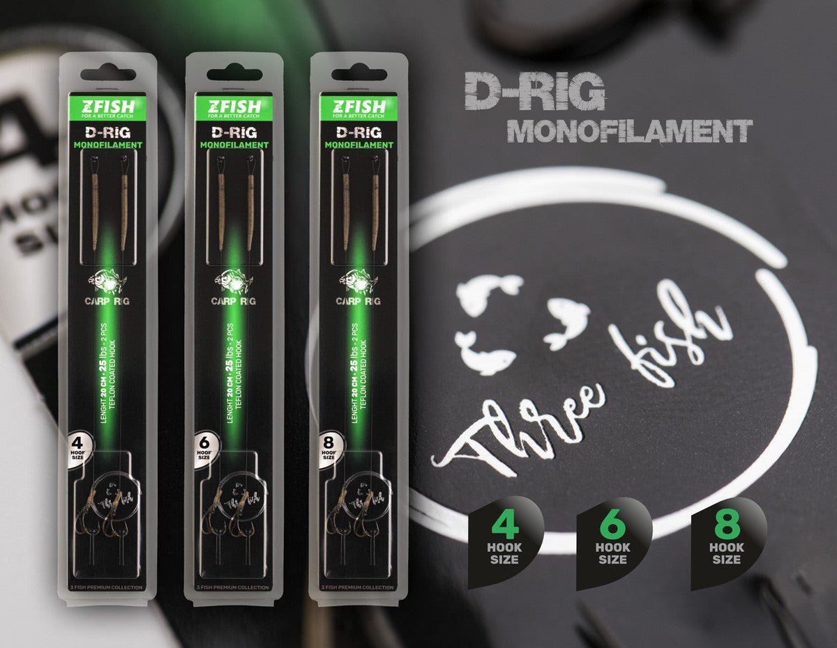 Anzuelos montados Zfish Monofilament D - Rig - Tienda Carpfishing