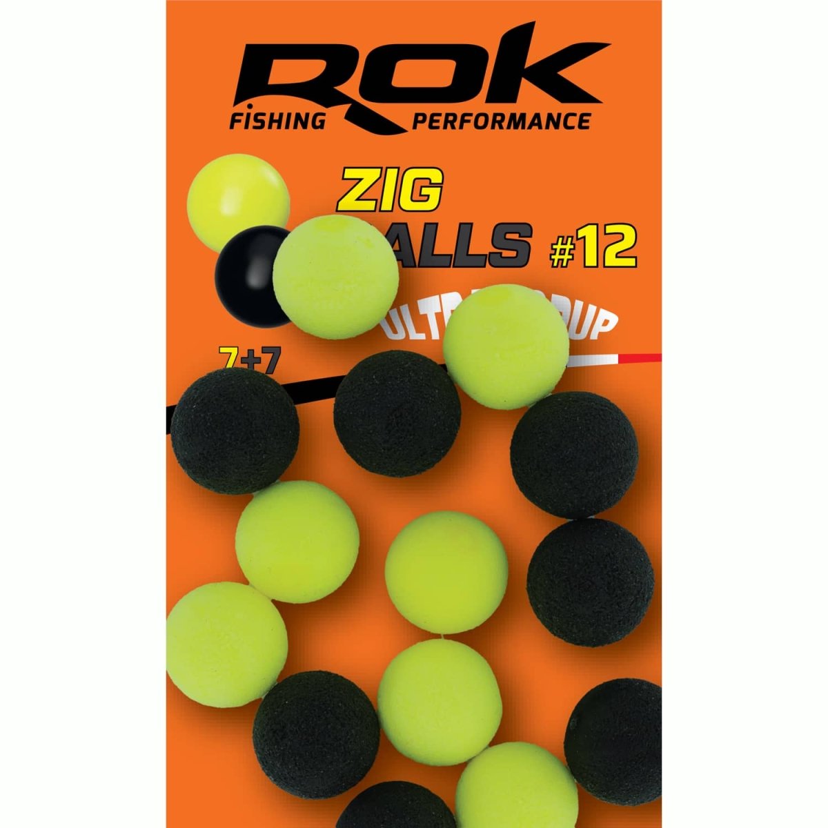 Boilie flotante Rok Fishing Zig Ball Amarillo/Negro 12 - Tienda Carpfishing