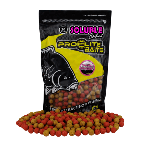 Boilies Solubles Pro Elite Baits Banana Strawberry 20 mm 3,5 Kg - Tienda Carpfishing