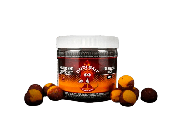 Halfness Dudi Bait Mister Red Super Hot Spicy Fish 20 mm - Tienda Carpfishing