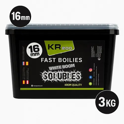 Boilies Soluble Krom Quality KR200 White Boom 16mm 3KG