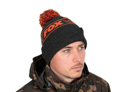 Gorro Fox Collection Negro Naranja con bola 1