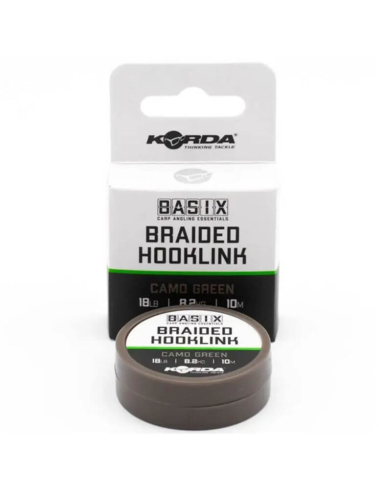 Trenzado Korda Basix Braided Camo Verde 18lb 10 m 1