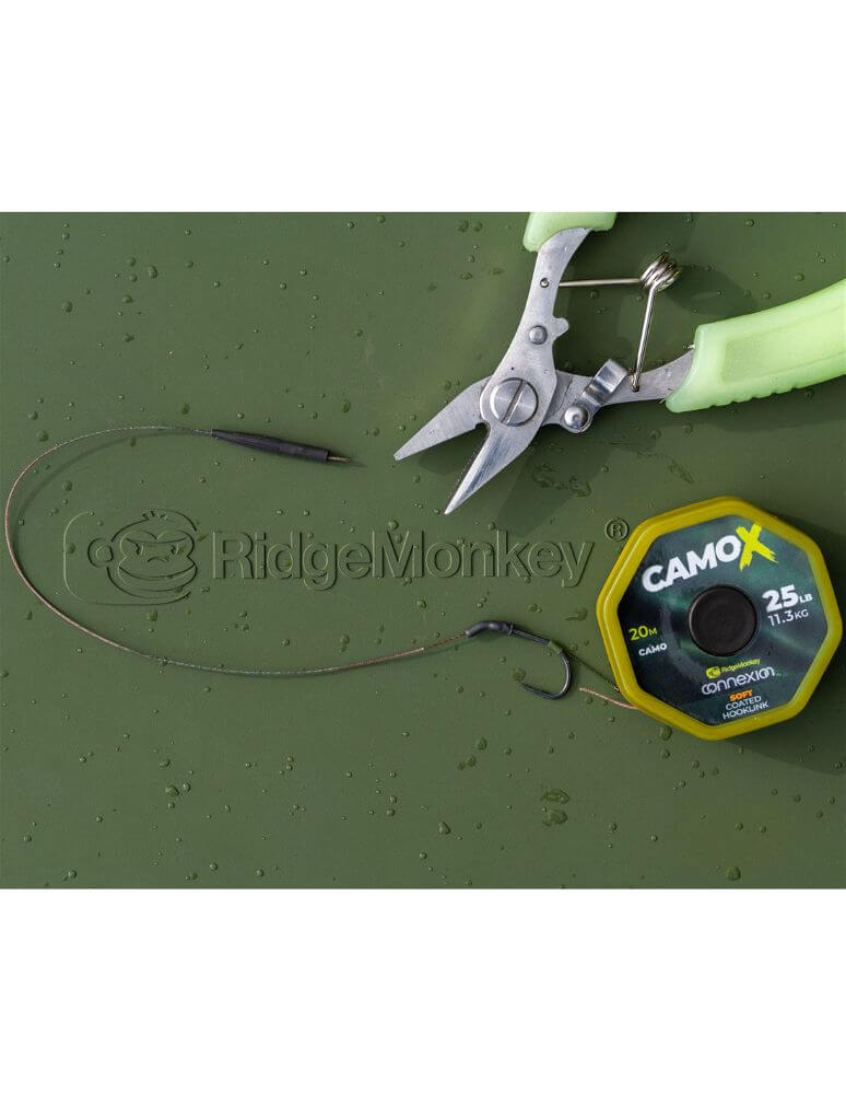 Trenzado Ridge Monkey CamoX Soft Coated 20 m - Tienda Carpfishing