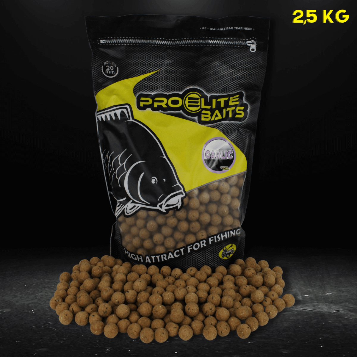 Boilies Pro Elite Baits Garlic 20 mm 2.5 Kg