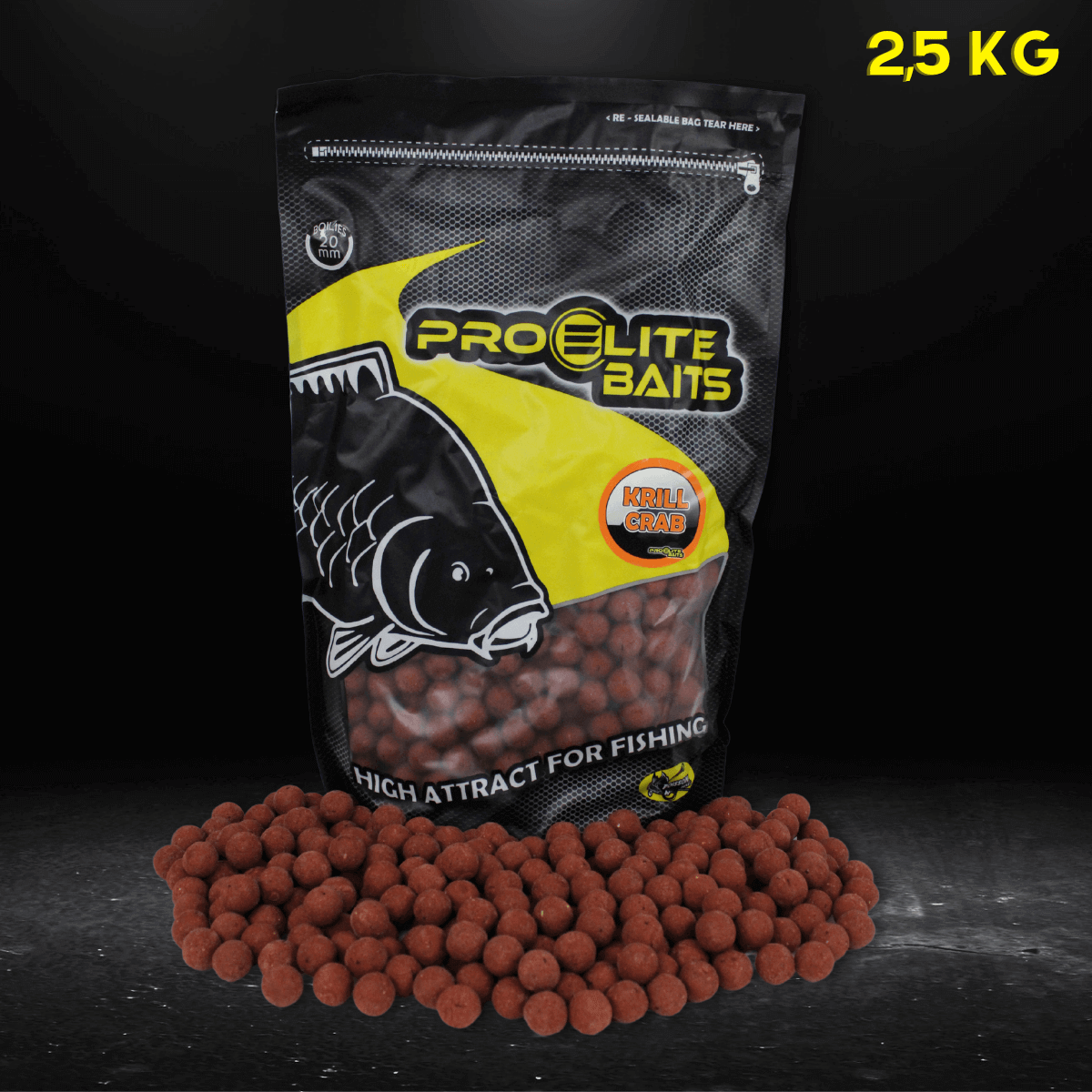 Boilies Pro Elite Baits Krill Crab 20 mm 2,5 Kg