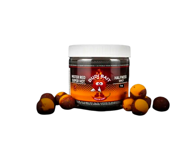 Halfness Dudi Bait Mister Red Super Hot Spicy Fish 14 mm - Tienda Carpfishing