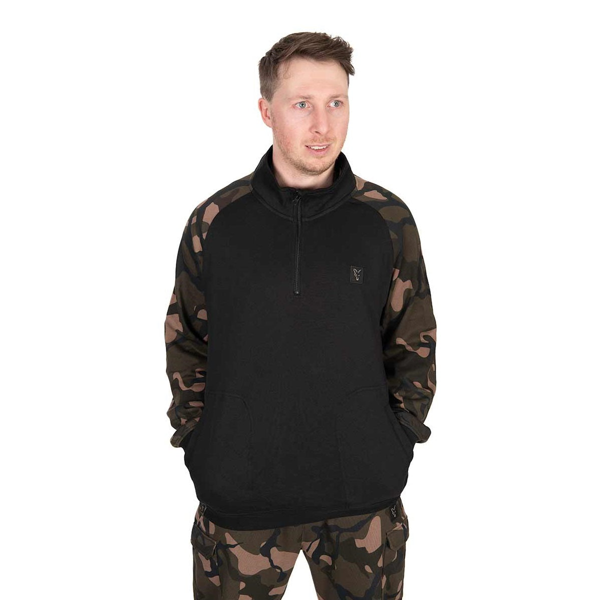 Sweatshirt Fox LW Black and Camo with zipper