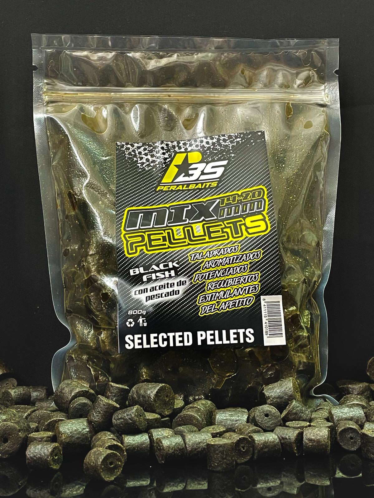 Mix Pellets Liquid Peralbaits Black Fish 14-20 mm