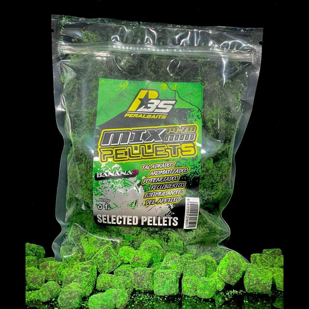 Mix Pellets Peralbaits Banana Strawberry 14-20 mm