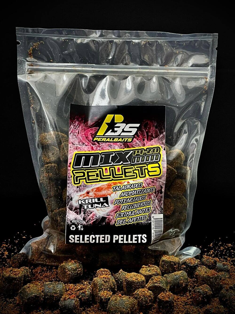 Mix Pellets Peralbaits Krill Tuna 14-20 mm