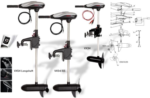 Electric motor Rhino VX 54 Long Shaft Electric Outboard Motor