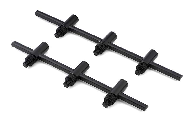 Pack 2 Buzz bars Fox Black Label 3 Rods adjustable 22 - 25 cm