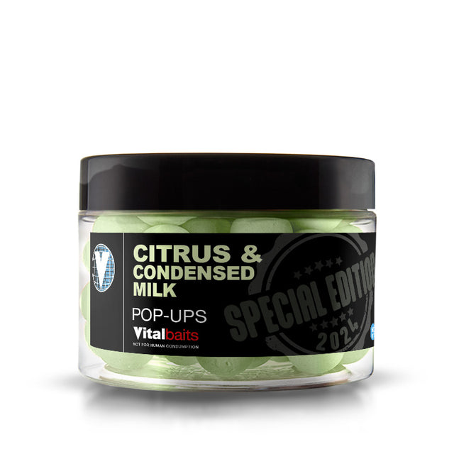 Pop ups Vitalbaits Citrus & Cond. Milk Verde 18 mm - Tienda Carpfishing