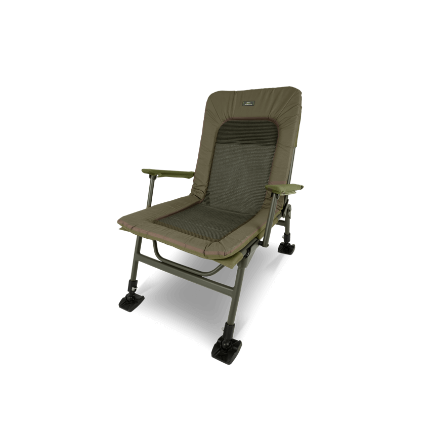 Silla Korum Supa Lite Stretch Deluxe, ideal para carpfishing, con tejido STRETCH y estructura de Aeronium.