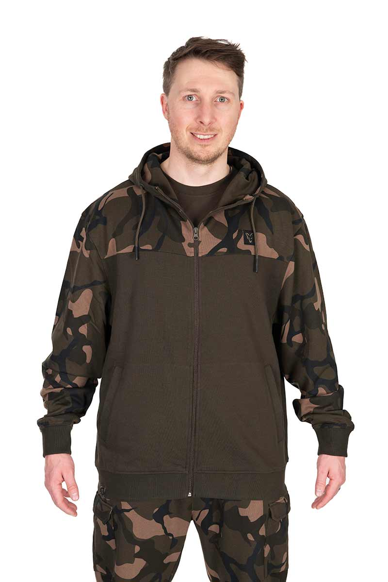 Sweatshirt Fox LW Khaki and Camo hooded zip-up sweatshirt