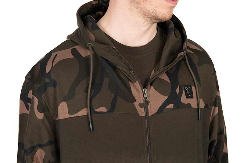 Sweatshirt Fox LW Khaki and Camo hooded zip-up sweatshirt