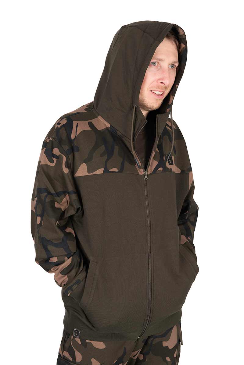 Sweatshirt Fox LW Khaki and Camo hooded zip-up sweatshirt