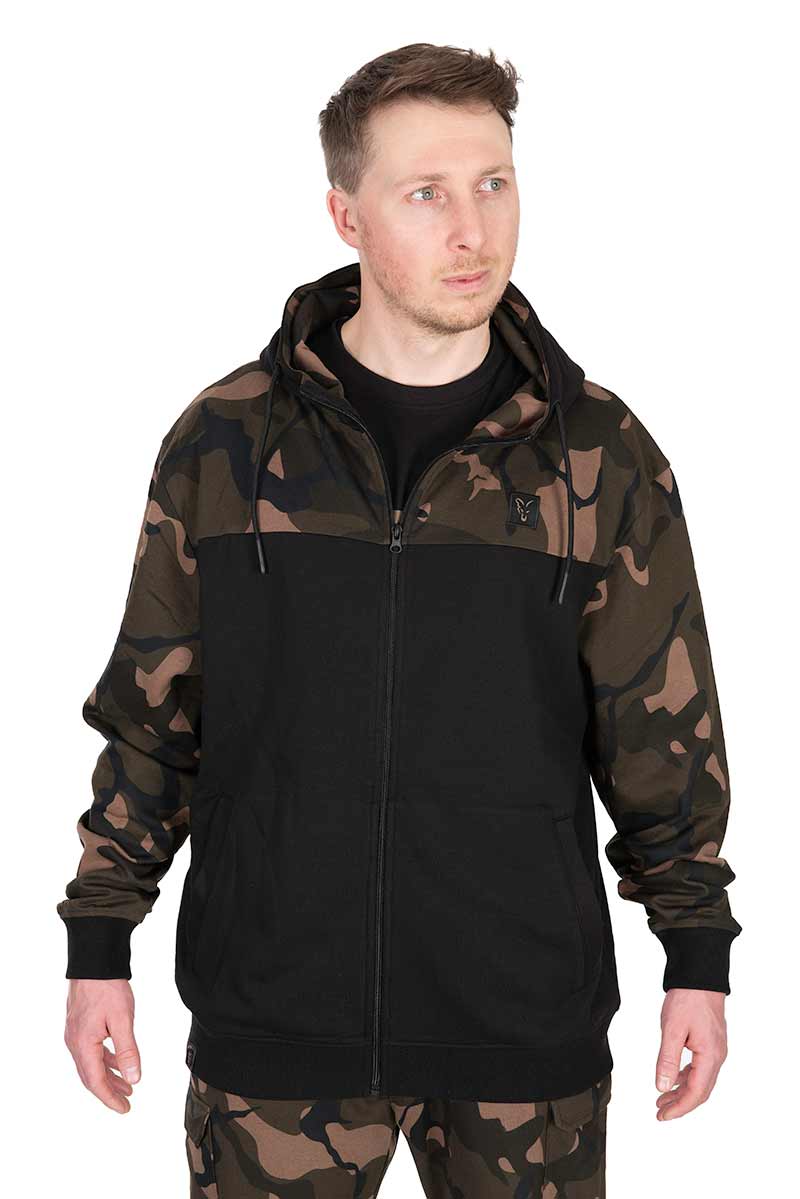 Sweatshirt Fox LW Black and Camo hooded and zippered hoodie
