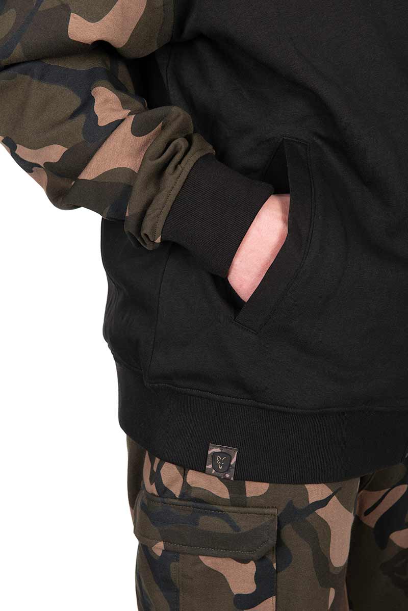 Sweatshirt Fox LW Black and Camo hooded and zippered hoodie