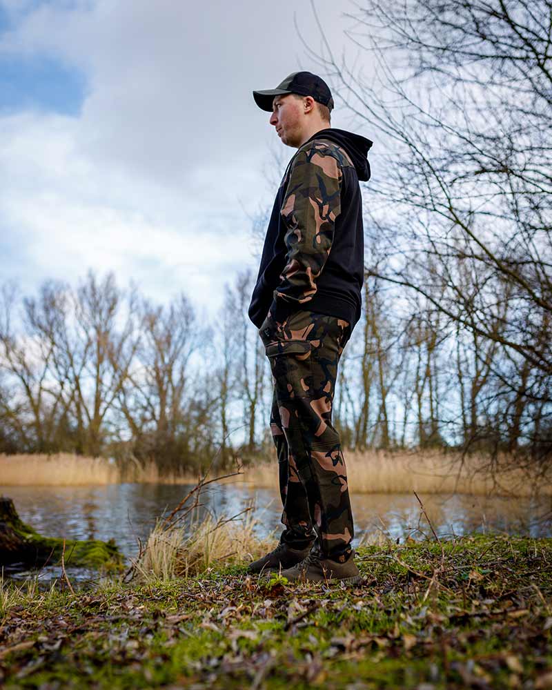 Sweatshirt Fox LW Black and Camo hooded and zippered hoodie