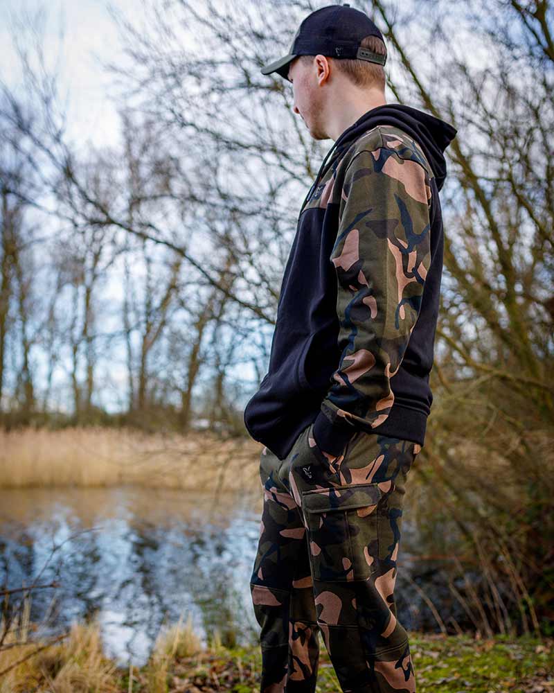 Sweatshirt Fox LW Black and Camo hooded and zippered hoodie