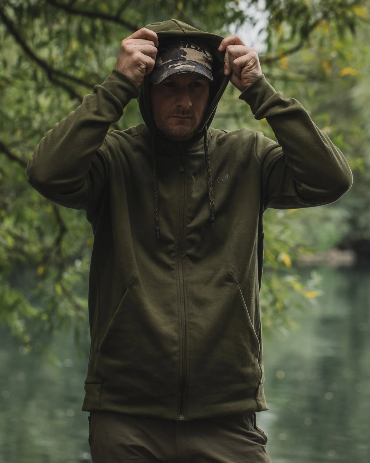 Sweatshirt Korda Kore Zip Pro Green with hood