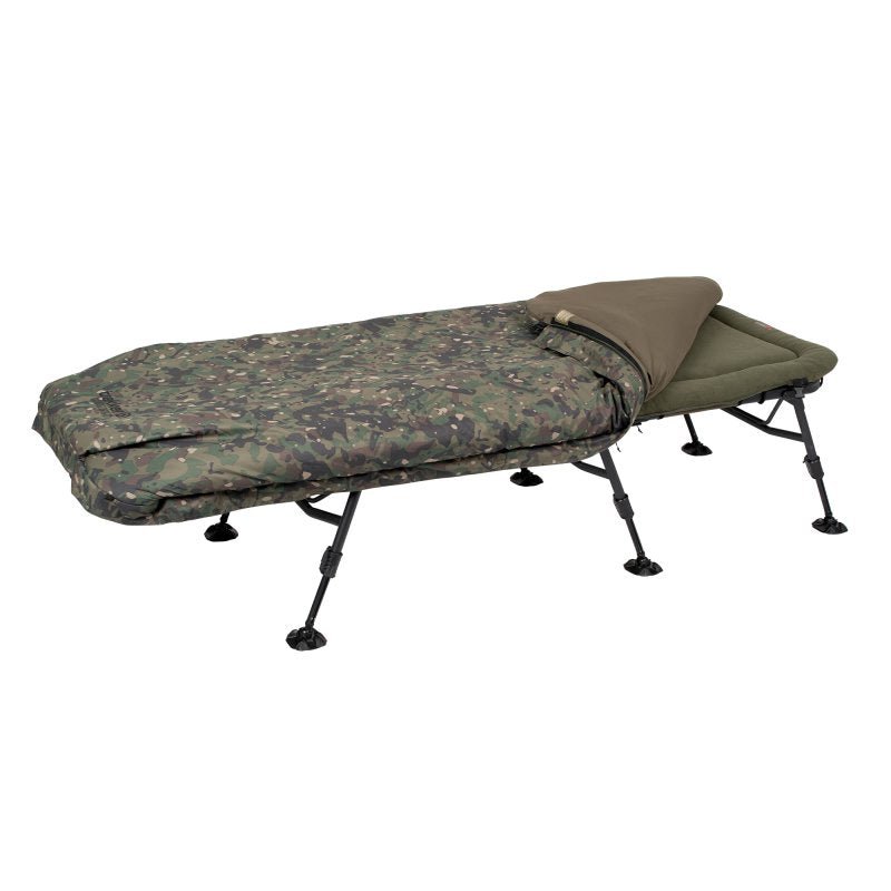 Bed Chair con saco de dormir Trakker RLX Camo 6 patas - Tienda Carpfishing