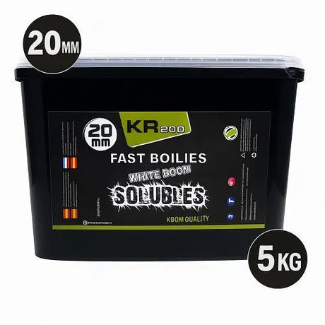 Boilies Solubles Krom Quality KR200 White Boom 20 mm 5KG - Tienda Carpfishing