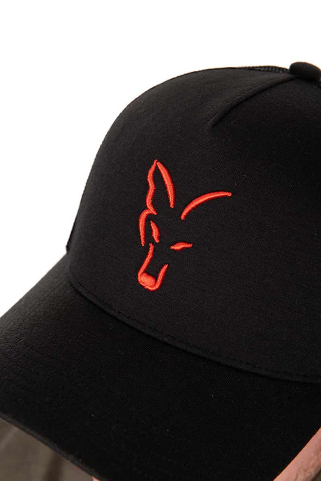 Gorra Fox Trucker Negro - Naranja - Tienda Carpfishing