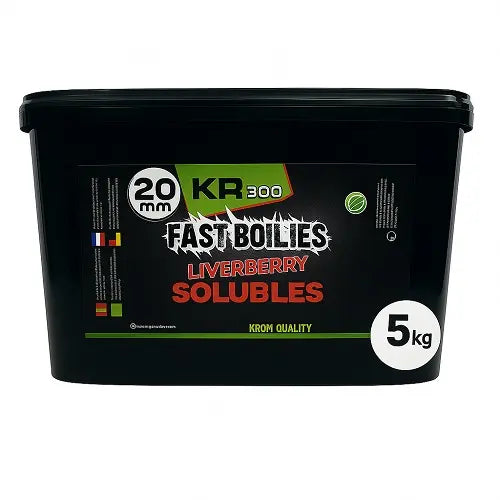 Boilies Soluble Krom Quality KR300 LiverBerry 20mm 5KG