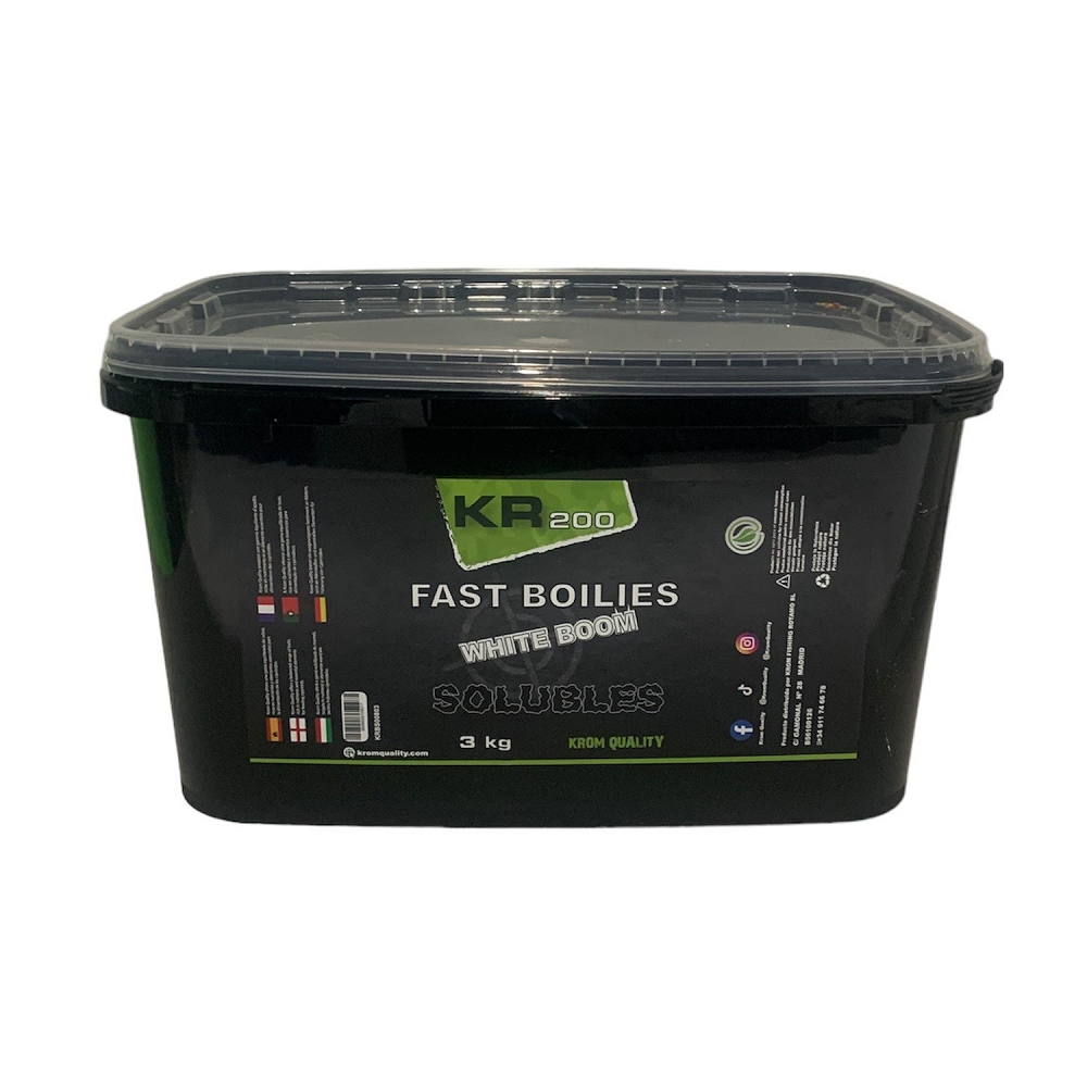 Boilies Soluble Krom Quality KR200 White Boom 20mm 3KG