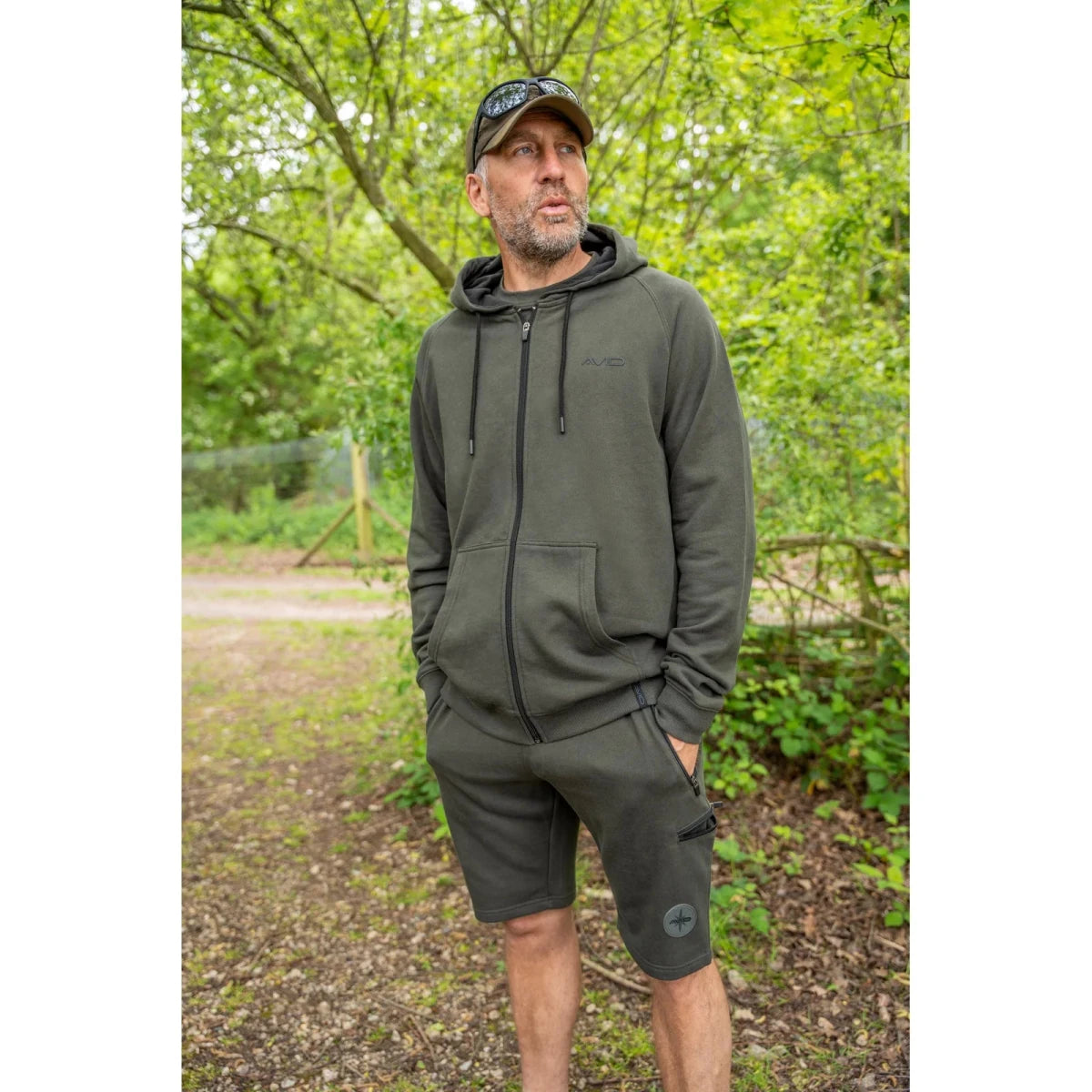 Sudadera Avid Carp Bearing Verde con cremallera - Tienda Carpfishing