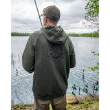 Sudadera Avid Carp Bearing Verde con cremallera - Tienda Carpfishing