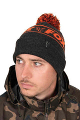 Gorro Fox Collection Negro Naranja con bola 2