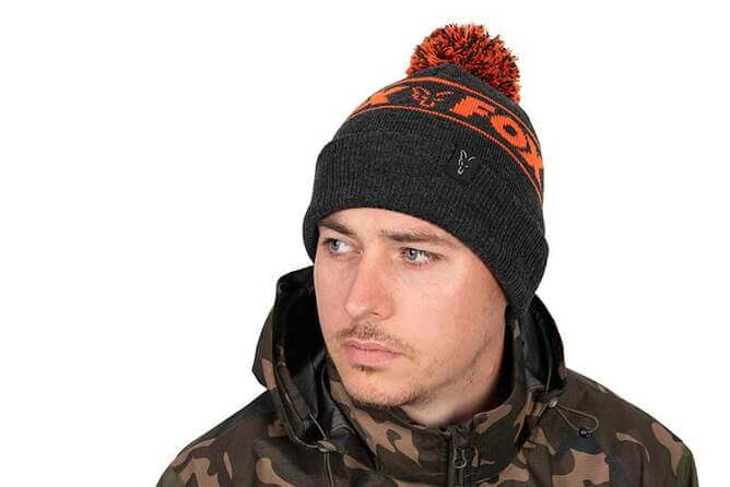 Gorro Fox Collection Negro Naranja con bola 3
