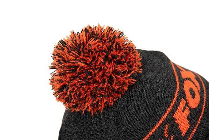 Gorro Fox Collection Negro Naranja con bola 5