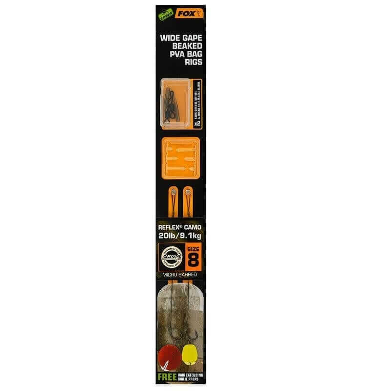 anzuelos montados fox wide gape beaked pva 8