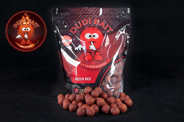 Boilies Dudi Bait Solubles Mister Red Super Hot 16 mm - Tienda Carpfishing