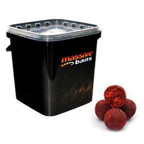 Cubo Massive Baits Boilies Strawberry 3 kg - 18 mm - Tienda Carpfishing