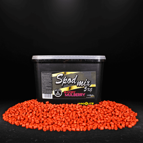 Cubo Pellets Spod Mix Pro Elite Baits Gold Bloody Mulberry 8 mm 5 kg - Tienda Carpfishing