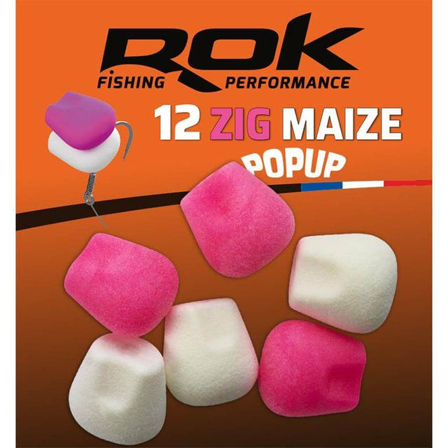 Maíz Zig Pop Up Rok Fishing Rosa/Blanco - Tienda Carpfishing