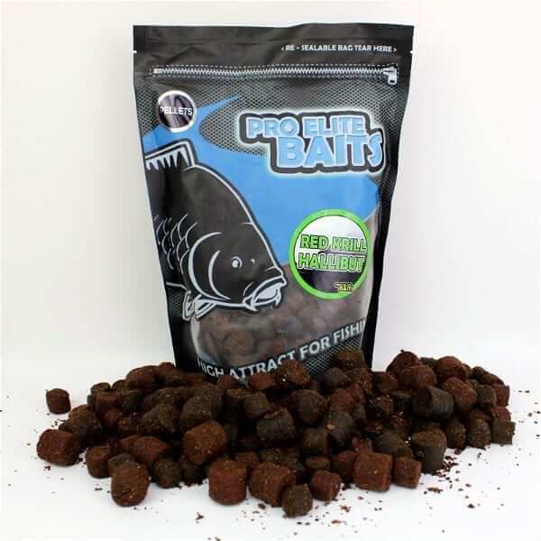 Pellets Pro Elite Baits Red Krill Halibut 14 - 20 mm - Tienda Carpfishing