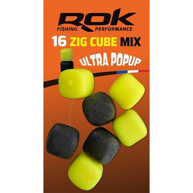 Pop up Zig Cube Rok Fishing Amarillo/Negro 10 - Tienda Carpfishing