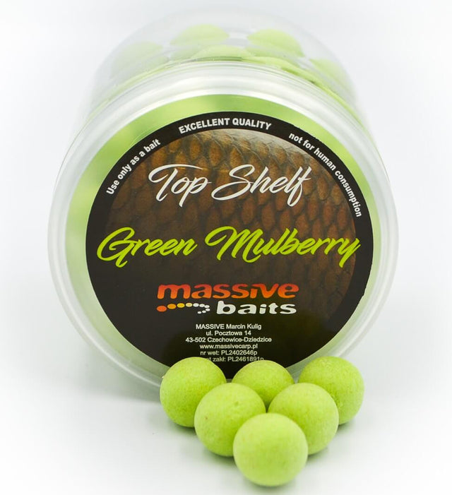 Pop ups Massive Baits Top Shelf Green Mulberry 14 mm - Tienda Carpfishing
