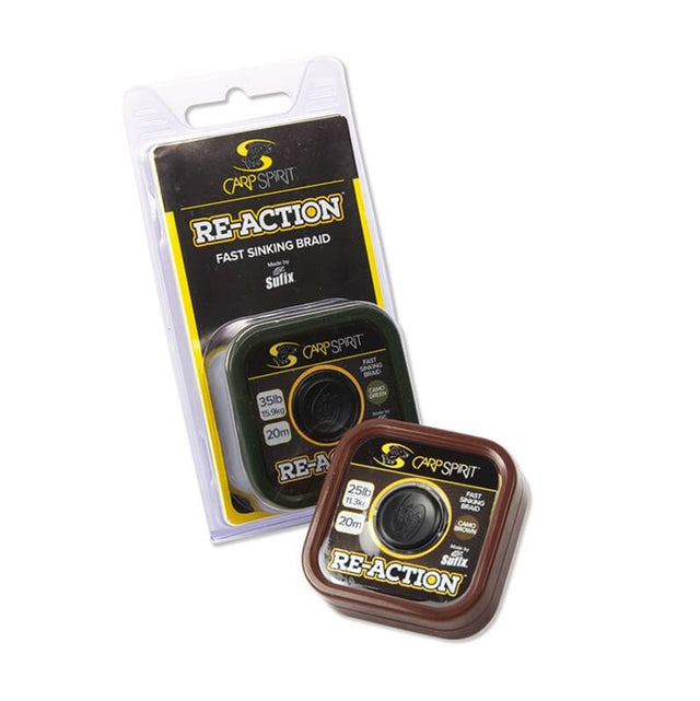 Trenzado Carp Spirit Re - Action Camo Verde 25 Ib 20 m - Tienda Carpfishing