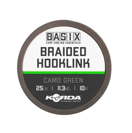 Trenzado Korda Basix Braided Camo Verde 10 m - Tienda Carpfishing