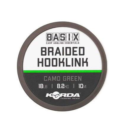 Trenzado Korda Basix Braided Camo Verde 10 m - Tienda Carpfishing
